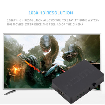 HDMI-съвместим сплитер, 3-портова хъб кутия, автоматично превключване, 3 в 1 изход, превключвател, 1080P HD 1.4 дистанционно управление за Project Hdtv Xbox360 Ps3