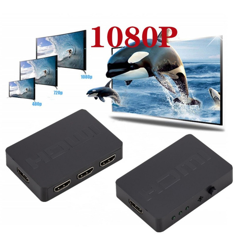 Su HDMI suderinamas skirstytuvas 3 prievadų šakotuvo dėžutės automatinis jungiklis 3 in 1 išvesties jungiklis 1080P HD 1.4 nuotolinio valdymo pultas, skirtas Project HDTV Xbox360 Ps3