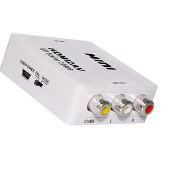 1080P мини видео конвертор RCA AV към VGA видео конвертор конвертор с 3,5 мм аудио AV2VGA / CVBS + аудио към компютър HDTV конвертор