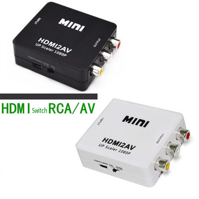 1080P мини видео конвертор RCA AV към VGA видео конвертор конвертор с 3,5 мм аудио AV2VGA / CVBS + аудио към компютър HDTV конвертор