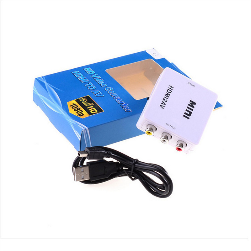 1080P Mini Video Converter RCA AV-VGA Video Converter konverter 3,5mm Audio AV2VGA / CVBS + Audio PC HDTV konverter