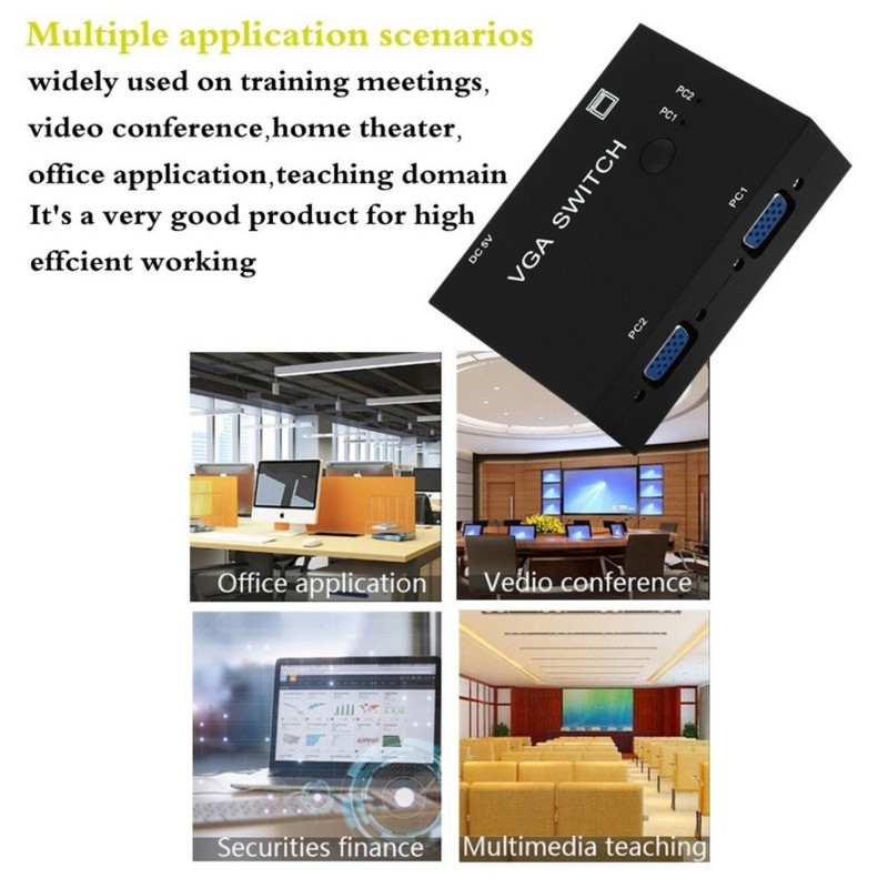 HD 2 In 1 Out Switcher 2 priključka VGA Switch Box VGA za konzole Set-top Boxovi 2 hosta Share 1 Display Projektor Prijenosno računalo