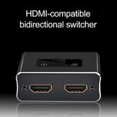 Splitter 2 u 1 izlaz Prijenosni 4K 1x2/2x1 adapter HDMI-kompatibilan Switcher za projektor TV računalo host Laptop stroj za igre