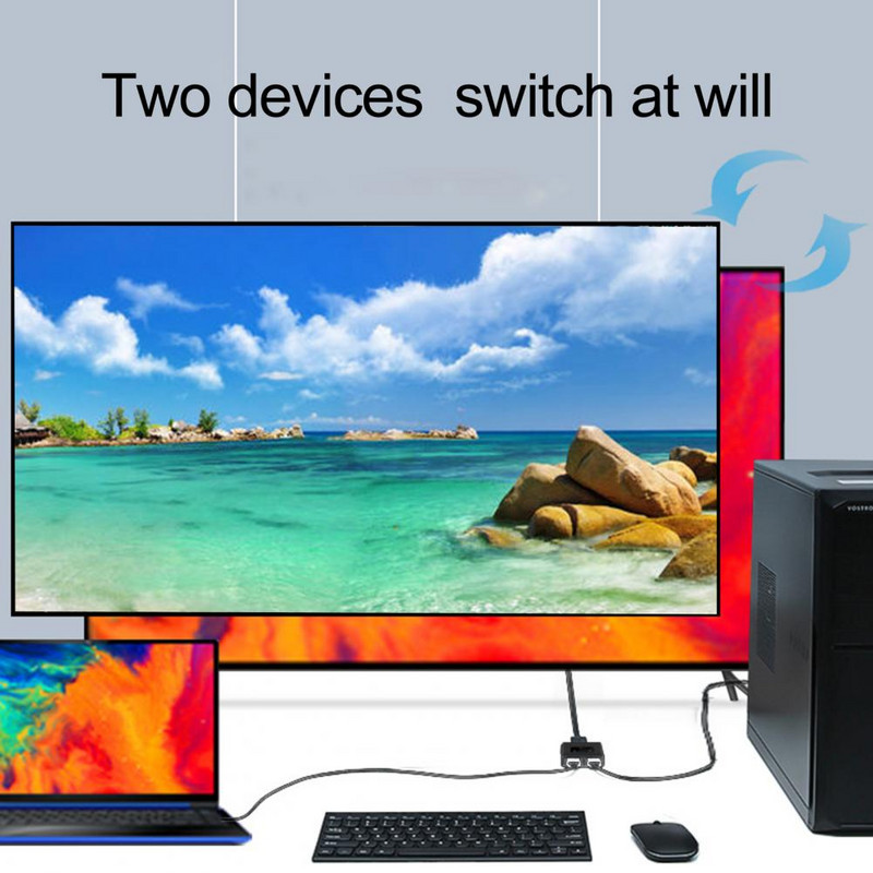 Splitter 2 u 1 izlaz Prijenosni 4K 1x2/2x1 adapter HDMI-kompatibilan Switcher za projektor TV računalo host Laptop stroj za igre