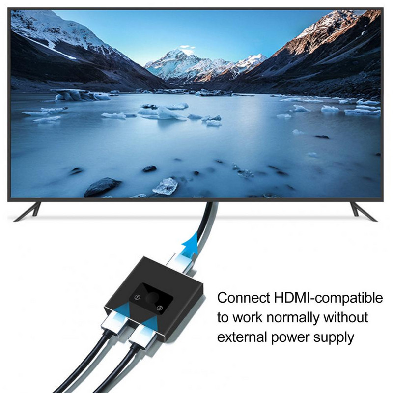 Splitter 2 u 1 izlaz Prijenosni 4K 1x2/2x1 adapter HDMI-kompatibilan Switcher za projektor TV računalo host Laptop stroj za igre