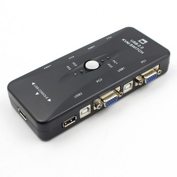 Ingelon 4-портов kvm превключвател USB 2.0 VGA сплитер Принтер Мишка Клавиатура Pendrive Share Switcher 1920*1440 VGA Switch Box Adapter