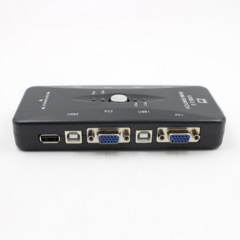 Ingelon 4 port kvm switch USB 2.0 VGA Splitter Printer Mouse Keyboard Pendrive Share Switcher 1920*1440 VGA Switch Box Adapter
