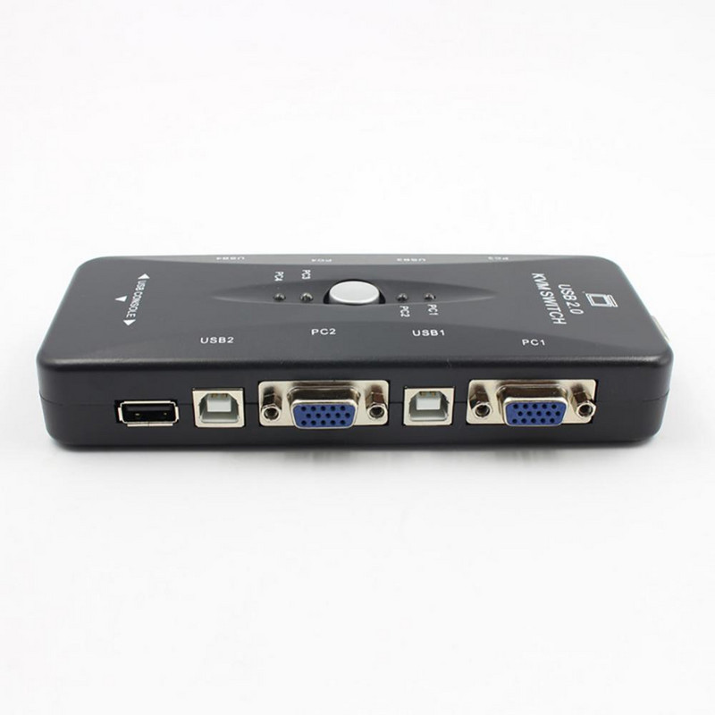 Ingelon 4 portu kvm slēdzis USB 2.0 VGA sadalītājs Printeris Pele Tastatūra Pendrive Share Switcher 1920*1440 VGA Switch Box Adapter