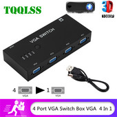 TQQLSS 4 In 1 Out VGA Switcher 4 Port VGA Switch Box VGA za konzole Set-top Boxovi 4 hosta Share 1 Display Notebook Projektor
