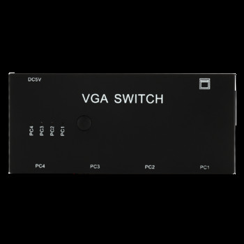 TQQLSS 4 In 1 Out VGA Switcher 4 Port VGA Switch Box VGA for Consoles Set-top Boxes 4 Hosts Share 1 Display Notebook Projector