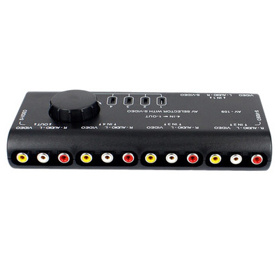 4-In-1 Out AV RCA Switch Box AV Audio Video Switcher 4 Way Splitter, Amplifier Multiple Display Shockproof, Anti - Fall