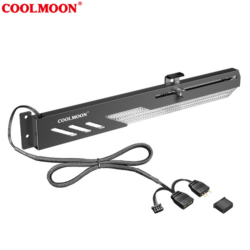 COOLMOON GT8 grafikas kartes kronšteins 5V ARGB GPU atbalsts VGA turētāja videokartes statīvs Sinhronais horizontālais šasijas dekors