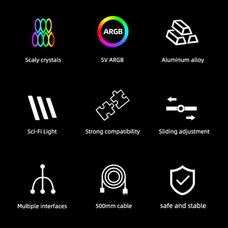 COOLMOON GT8 grafikas kartes kronšteins 5V ARGB GPU atbalsts VGA turētāja videokartes statīvs Sinhronais horizontālais šasijas dekors