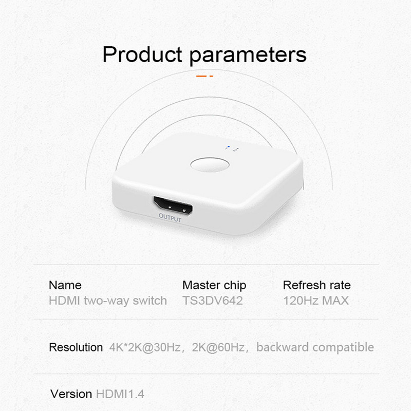 Συμβατός με HDMI 4K HD 1.4 Bi-Directional Switch 4K@30Hz 2K@60Hz 1in 2out 2 in 1out High Speed Splitter Converter για Xbox PS4