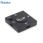 Nworld 3 Port Splitter Switcher 1x3 Mini HDMI-kompatibilis Port 3 Bemenet 1 Kimenet KVM kapcsolók HDTV 1080P Video DV HDTV 1080P