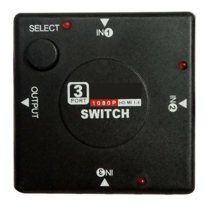Nworld 3 Port Splitter Switcher 1x3 Mini HDMI-kompatibilis Port 3 Bemenet 1 Kimenet KVM kapcsolók HDTV 1080P Video DV HDTV 1080P