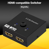 Ar HDMI saderīgs slēdzis divvirzienu augstas izšķirtspējas 4K@60hz ar HDMI saderīgs 1X2/2X1 slēdža sadalītājs PS4 televizoram