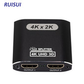 1x2 su HDMI suderinamas skirstytuvas 1 į 2 išvesties HDMI skirstytuvas palaiko Full HD 4K @ 30HZ ir 3D, skirtas Xbox PS3 PS4 Blu-Ray grotuvui ir kt.