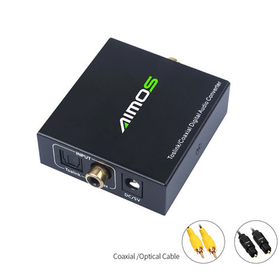 AIMOS Optical Toslink to Coaxial Adapter BI-directional Digital Audio Switch Converter Wide Compatibility for TV/DVD Player/PS4