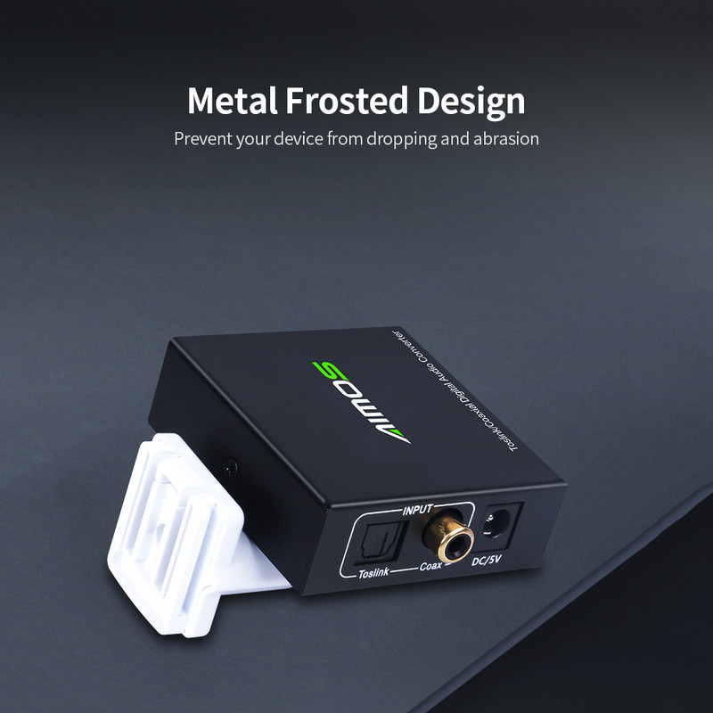 AIMOS Optical Toslink su koaksialiniu adapteriu Dviejų krypčių skaitmeninio garso jungiklio keitiklis, suderinamas su TV / DVD grotuvu / PS4