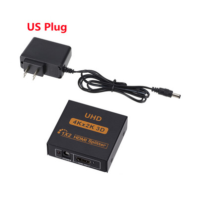 Grwibeou 4K HDMI skirstytuvas Full HD 1080p 1 in 2 HDMI skirstytuvas vaizdo HDMI jungiklis 1X2 dvigubas ekranas skirtas HDTV DVD PS3/4 XBOX