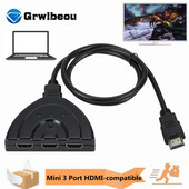 4K*2K 3D Mini 3 portu HDMI saderīgs slēdzis 1.4b 4K komutācijas sadalītājs 1080P 3 in 1 Out Port Hub DVD HDTV Xbox PS3 PS4