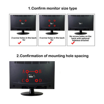 Βάση βάσης οθόνης 75mm Επιτραπέζιο πτυσσόμενο ράφι PC Τηλεόρασης Επίπεδη βάση Κρεμάστρα Ρυθμιζόμενη Υποστήριξη υπολογιστή για 17-24 ίντσες