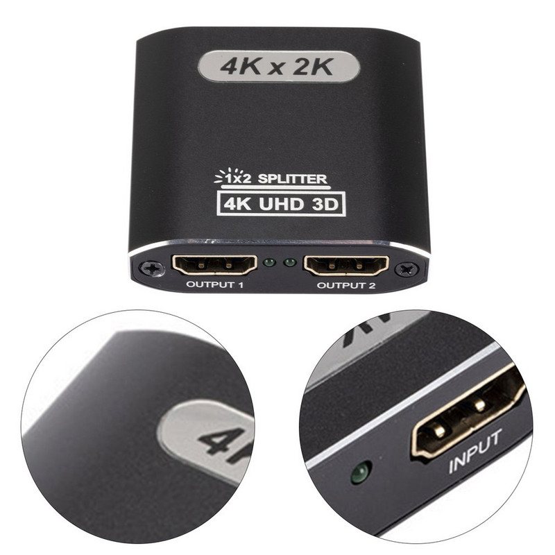 Su HDMI suderinamas skirstytuvas 1 į 2 išvestis 4K*2K su HDMI suderinamas jungiklis Su HDMI suderinamas skirstytuvas, vienas taškas, padalytas ekranas