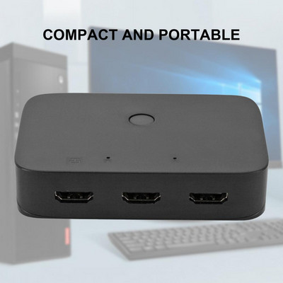 Компютърен превключвател Висока разделителна способност Стабилен изход Топлоустойчив USB2.0 HDMI-съвместим Plug Play KVM превключвател за Windows