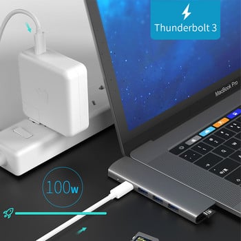 USB 3.1 Type-C хъб към HDMI адаптер 4K Thunderbolt 3 USB C хъб с хъб 3.0 TF SD четец слот PD за MacBook Pro/Air 2018 - 2020