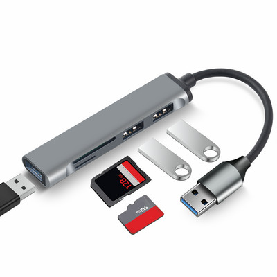 C-tüüpi jaotur kiire USB 3.0 jaoturi jaoturi kaardilugeja SD TF-portidega Macbooki arvutitarvikud jaotur USB