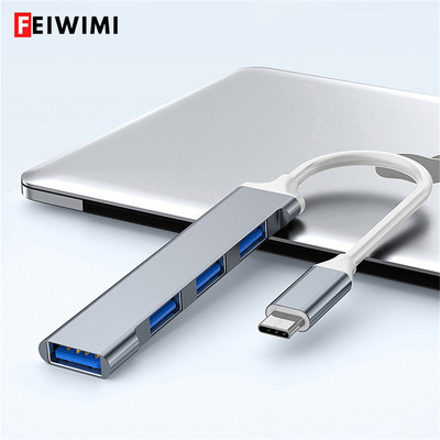 USB C HUB 3.0 Type C 4-портов мулти USB сплитер адаптер OTG за HUAWEI Xiaomi Macbook Pro 13 15 Air Pro PC Компютърни аксесоари