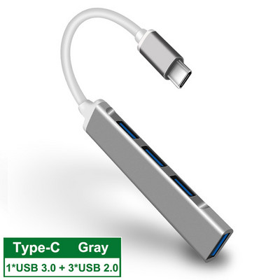 USB C HUB 3.0 Type-C 4-portový multi USB rozbočovač/adaptér OTG pre HUAWEI Xiaomi Macbook Pro 13 15 Air Pro PC počítačové príslušenstvo