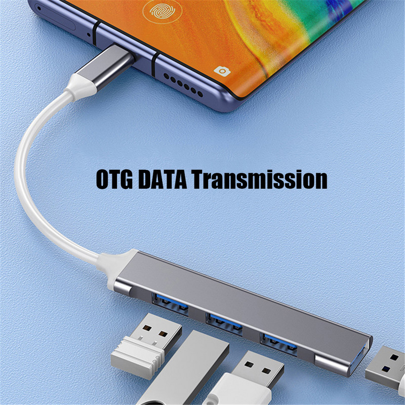 USB C HUB 3.0 Type-C 4-portový multi USB rozbočovač/adaptér OTG pre HUAWEI Xiaomi Macbook Pro 13 15 Air Pro PC počítačové príslušenstvo