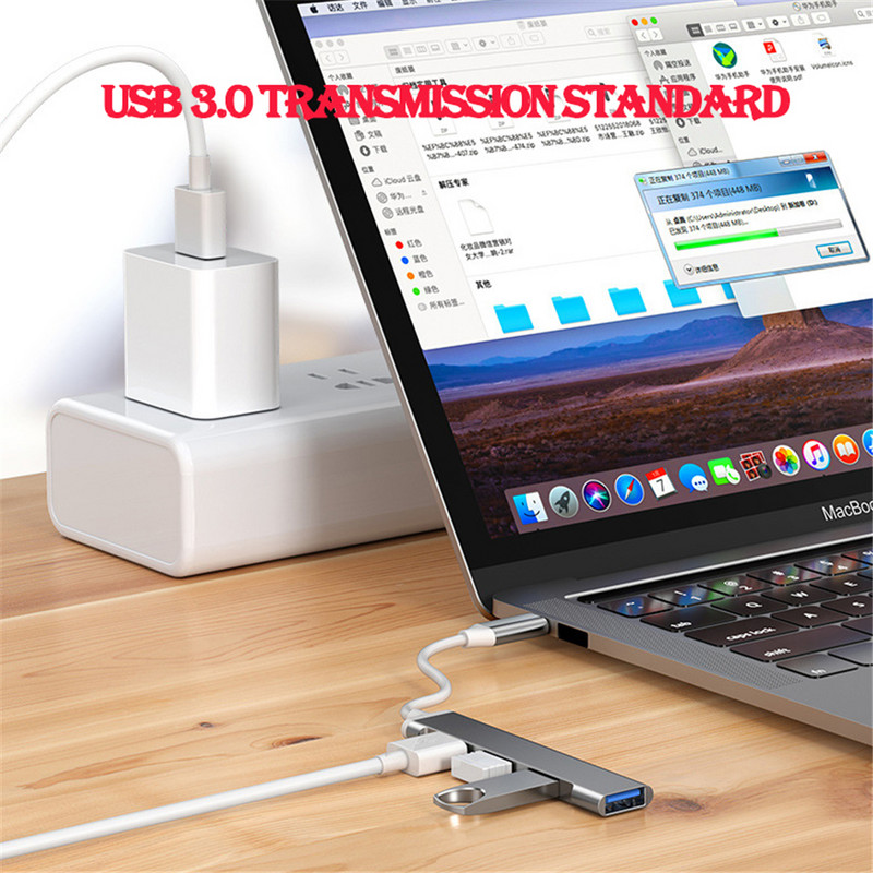USB C HUB 3.0 Type-C 4-portový multi USB rozbočovač/adaptér OTG pre HUAWEI Xiaomi Macbook Pro 13 15 Air Pro PC počítačové príslušenstvo