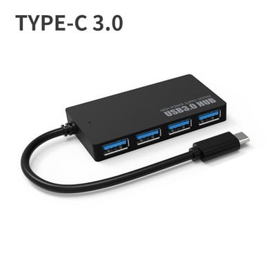Hub USB USB 3.0 4 PORTURI HUB de tip C Cablu de date de mare viteză Adaptor convertizor Suport sisteme multiple Adaptor USB Plug and Play