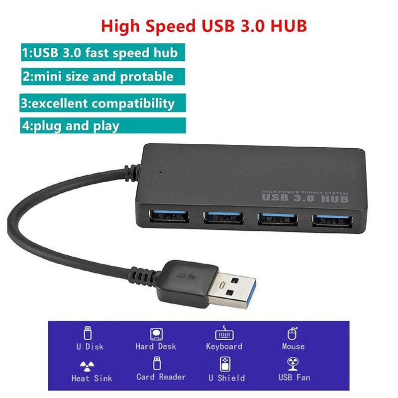 Hub USB USB 3.0 4 PORTURI HUB de tip C Cablu de date de mare viteză Adaptor convertizor Suport sisteme multiple Adaptor USB Plug and Play
