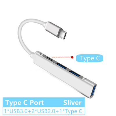 C típusú USB C HUB nagy sebességű 4 portos többosztó adapter OTG Lenovo HUAWEI Xiaomi Macbook Pro 15 Air Pro tartozékokhoz