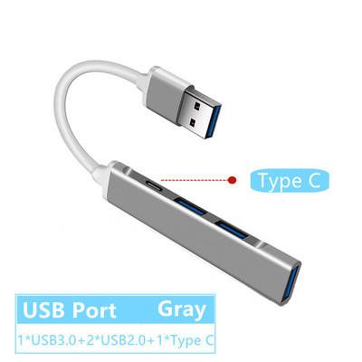 C típusú USB C HUB nagy sebességű 4 portos többosztó adapter OTG Lenovo HUAWEI Xiaomi Macbook Pro 15 Air Pro tartozékokhoz