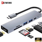 Hub USB 3.1 tip C la Adaptor multi splitter HDMI 4K Thunderbolt 3 Hub USB C cu slot pentru cititor TF SD PD pentru PC MacBook Pro Air