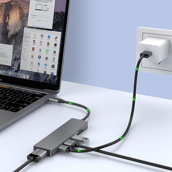 USB 3.1 Type-C хъб към HDMI Multi Splitter адаптер 4K Thunderbolt 3 USB C хъб със слот за TF SD четец PD за MacBook Pro Air PC