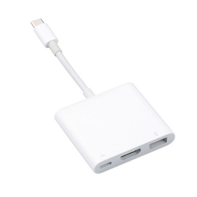 C tipo USB HUB prie HDMI suderinamo kabelio 4K konverterio adapteris C tipo į HD-MI/USB 3.0/C tipą, skirtas asmeniniam nešiojamajam kompiuteriui MacBook Huawei Mate 30