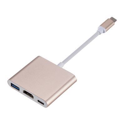 C tipo USB HUB prie HDMI suderinamo kabelio 4K konverterio adapteris C tipo į HD-MI/USB 3.0/C tipą, skirtas asmeniniam nešiojamajam kompiuteriui MacBook Huawei Mate 30