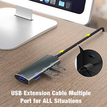 YUCUN USB HUB 3 0 4 Θύρες USB 3.0 Προσαρμογέας 5 Gbps High Speed Multi USB-C Splitter για αξεσουάρ Lenovo Macbook Pro PC tipo c