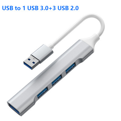 YUCUN USB HUB 3-0 4 porty USB 3.0 adaptér 5 Gbps vysokorýchlostný multi USB-C rozbočovač pre Lenovo Macbook Pro PC príslušenstvo tipo c