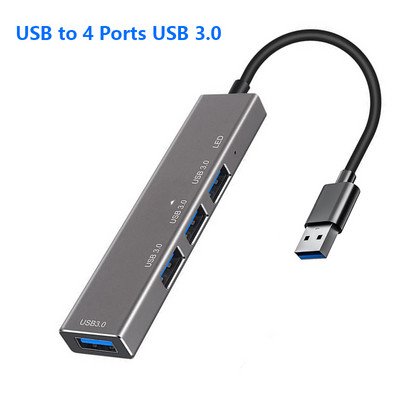 YUCUN USB HUB 3-0 4 porty USB 3.0 adaptér 5 Gbps vysokorýchlostný multi USB-C rozbočovač pre Lenovo Macbook Pro PC príslušenstvo tipo c