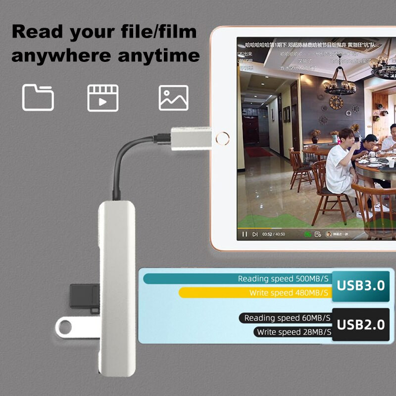 4 Port Multi Splitter Tip C HUB 3.0 USB 3.1 Adapter OTG za Xiaomi Lenovo Macbook 13 15 Air Pro PC Računalna oprema