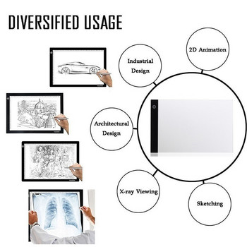 A5 (24x15cm) LED Tablet σχεδίασης Ψηφιακή επιφάνεια γραφικών LED Light Box Πίνακας αντιγραφής Electronic Art Graphic Painting A5 Τραπέζι γραφής