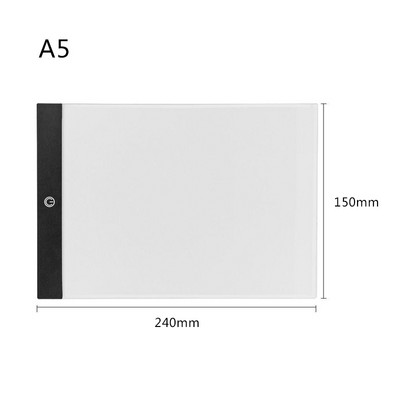 A5 (24x15cm) LED piešimo planšetė skaitmeninės grafikos bloknotas LED šviesdėžės kopijavimo lenta elektroninis meninis grafinis paveikslas A5 rašomasis stalas