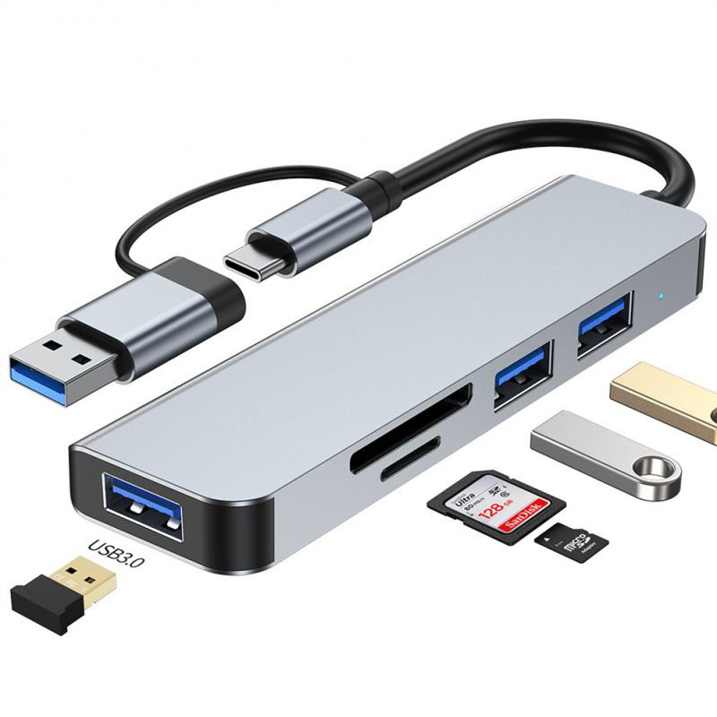 Stație de andocare USB 3.0 tip C RYRA HUB USB C 4 porturi Hub USB 2.0 PD TF Card Hub Stație adaptor USB Hub portabil de date ultra subțire